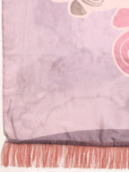 Peach Silk Blend Digital Print Abstract Saree with Unstitched Blouse - Hiral Fashion | Grocsy