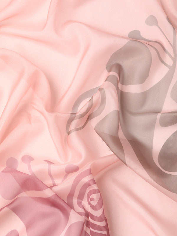 Peach Silk Blend Digital Print Abstract Saree with Unstitched Blouse - Hiral Fashion | Grocsy