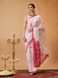 Hiral Fashion Pink Bollywood Mul Cotton Abstract Digital Printed Saree | Grocsy