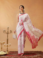 Hiral Fashion Pink Bollywood Mul Cotton Abstract Digital Printed Saree | Grocsy