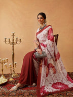 Hiral Fashion Brown Bollywood Mul Cotton Floral Digital Printed Saree | Grocsy