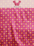Green Silk Blend Digital Print Patola Saree with Unstitched Blouse - Hiral Fashion | Grocsy