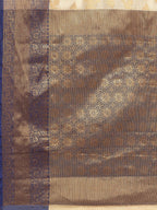 Navy Blue Tissue Silk Woven Zari Design Floral Saree with Unstitched Blouse - Hiral Fashion | Grocsy