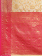 Pink Tissue Silk Woven Zari Design Floral Saree with Unstitched Blouse - Hiral Fashion | Grocsy