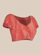 Pink Tissue Silk Woven Zari Design Floral Saree with Unstitched Blouse - Hiral Fashion | Grocsy