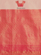 Pink Tissue Silk Woven Zari Design Floral Saree with Unstitched Blouse - Hiral Fashion | Grocsy