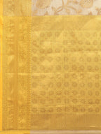 Yellow Tissue Silk Woven Zari Design Floral Saree with Unstitched Blouse - Hiral Fashion | Grocsy