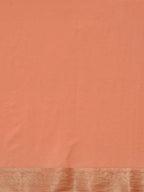 Peach Pure Viscose Chinon Zari Woven Solid Saree with Unstitched Blouse - Hiral Fashion | Grocsy