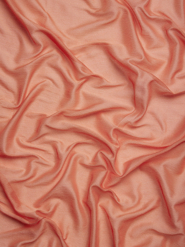 Peach Pure Viscose Chinon Zari Woven Solid Saree with Unstitched Blouse - Hiral Fashion | Grocsy