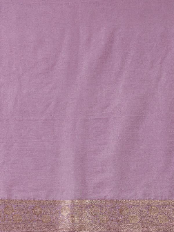 Purple Pure Viscose Chinon Zari Woven Solid Saree with Unstitched Blouse - Hiral Fashion | Grocsy