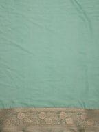 Turquoise Pure Viscose Chinon Zari Woven Solid Saree with Unstitched Blouse - Hiral Fashion | Grocsy