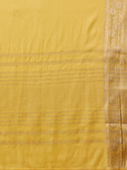 Yellow Pure Viscose Chinon Zari Woven Solid Saree with Unstitched Blouse - Hiral Fashion | Grocsy
