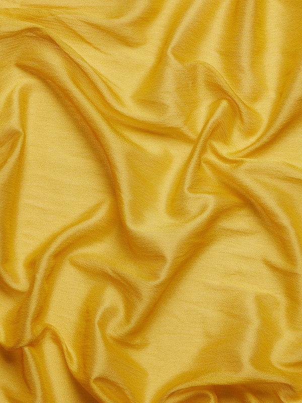 Yellow Pure Viscose Chinon Zari Woven Solid Saree with Unstitched Blouse - Hiral Fashion | Grocsy