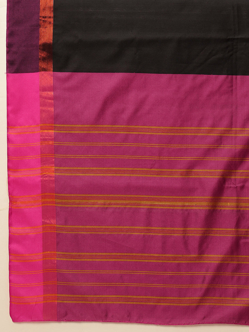 Hiral Fashion Black Banarasi Art Silk Solid Saree | Grocsy