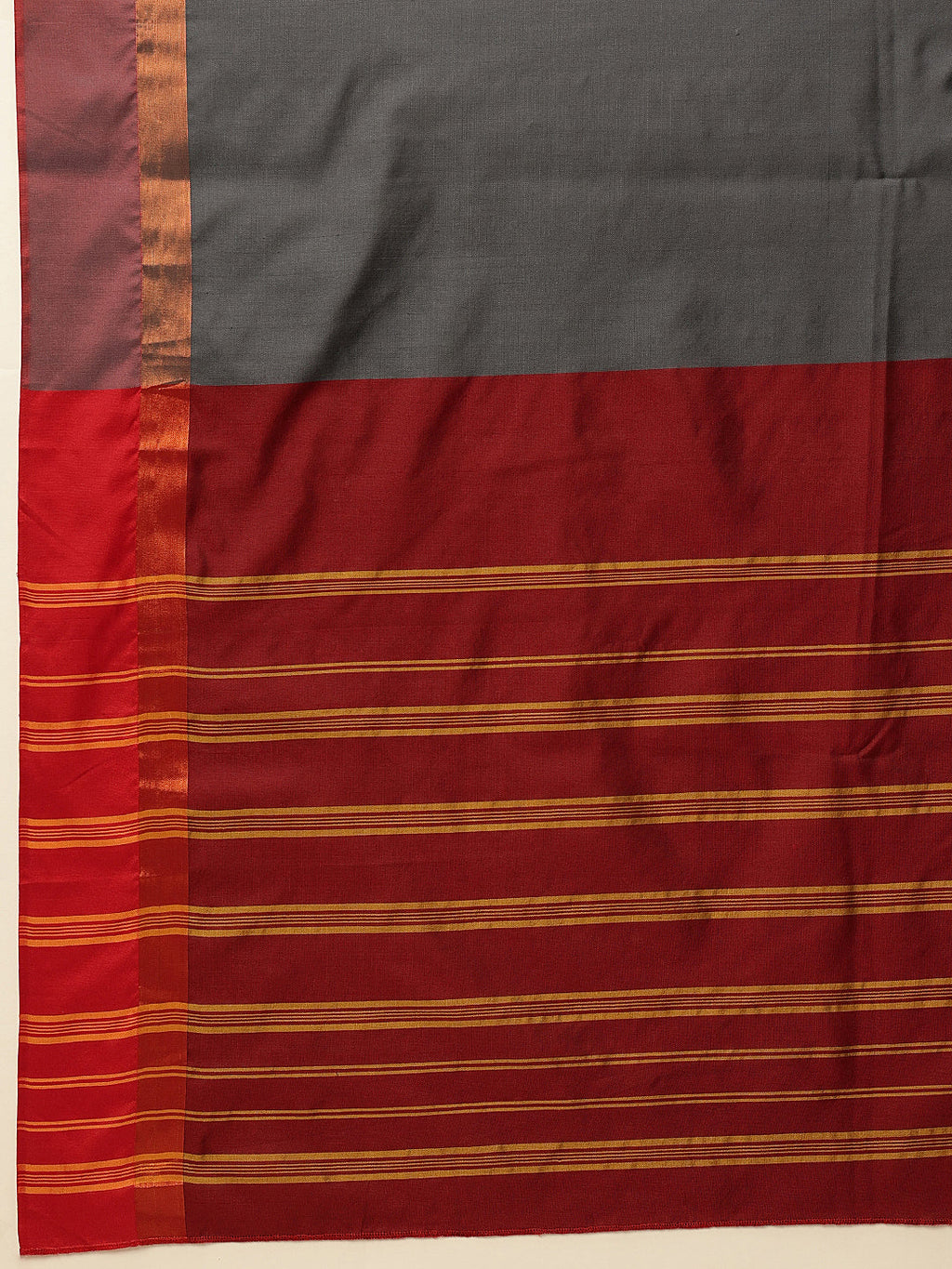 Hiral Fashion Grey Banarasi Art Silk Solid Saree | Grocsy