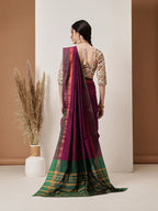 Hiral Fashion Purple Banarasi Art Silk Solid Saree | Grocsy