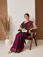 Hiral Fashion Purple Banarasi Art Silk Solid Saree | Grocsy