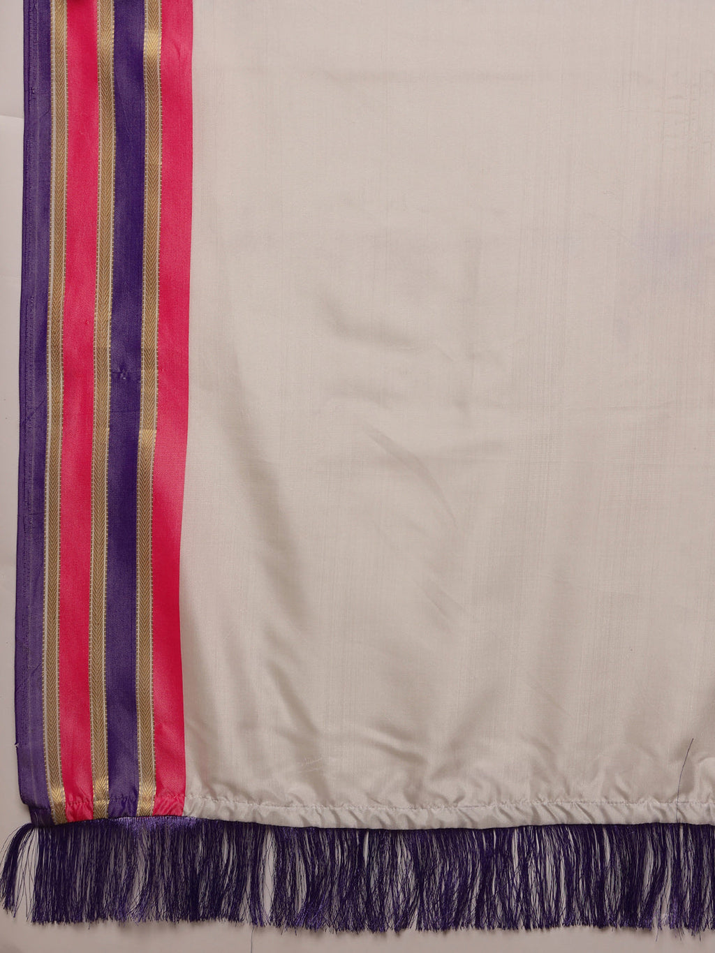 Hiral Fashion White Banarasi Soft Silk Solid Saree | Grocsy