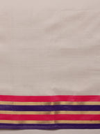 Hiral Fashion White Banarasi Soft Silk Solid Saree | Grocsy