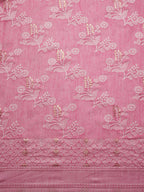 Pink Cotton Woven Zari Design Floral Saree with Unstitched Blouse - Hiral Fashion | Grocsy