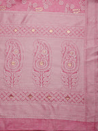 Pink Cotton Woven Zari Design Floral Saree with Unstitched Blouse - Hiral Fashion | Grocsy
