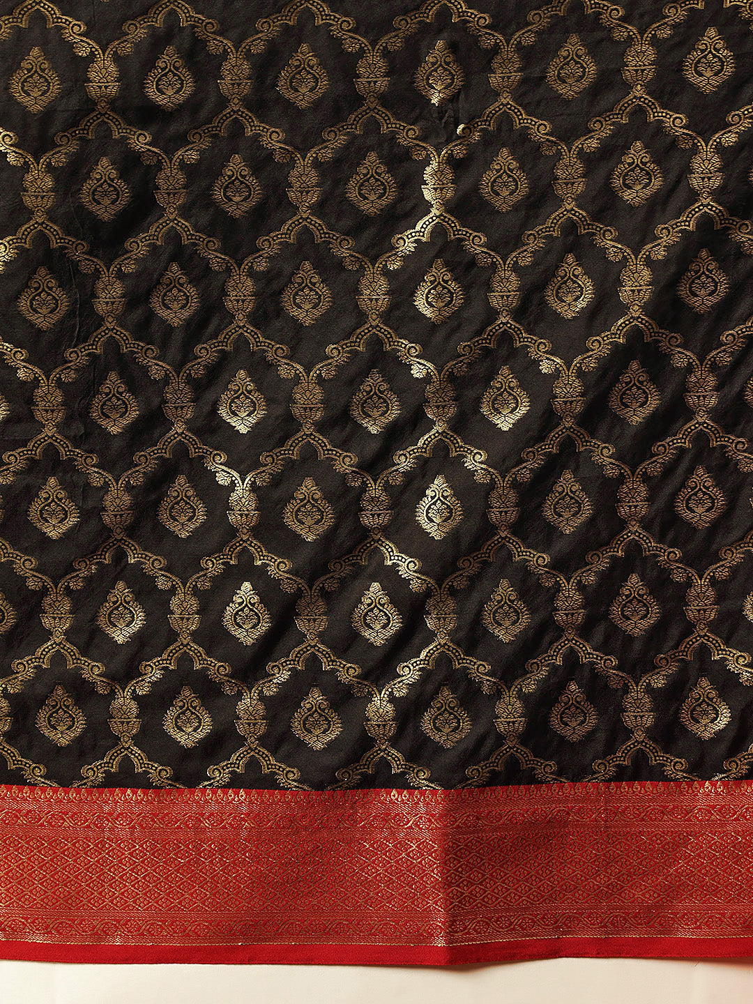 Hiral Fashion Black Banarasi Silk Woven Design Saree | Grocsy