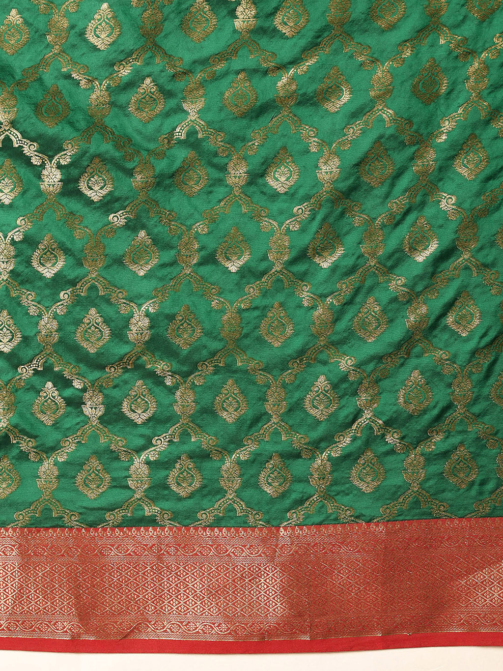 Hiral Fashion Green Banarasi Silk Woven Design Saree | Grocsy