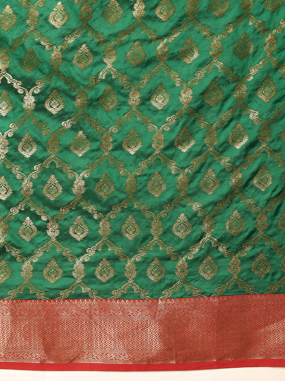 Hiral Fashion Green Banarasi Silk Woven Design Saree | Grocsy