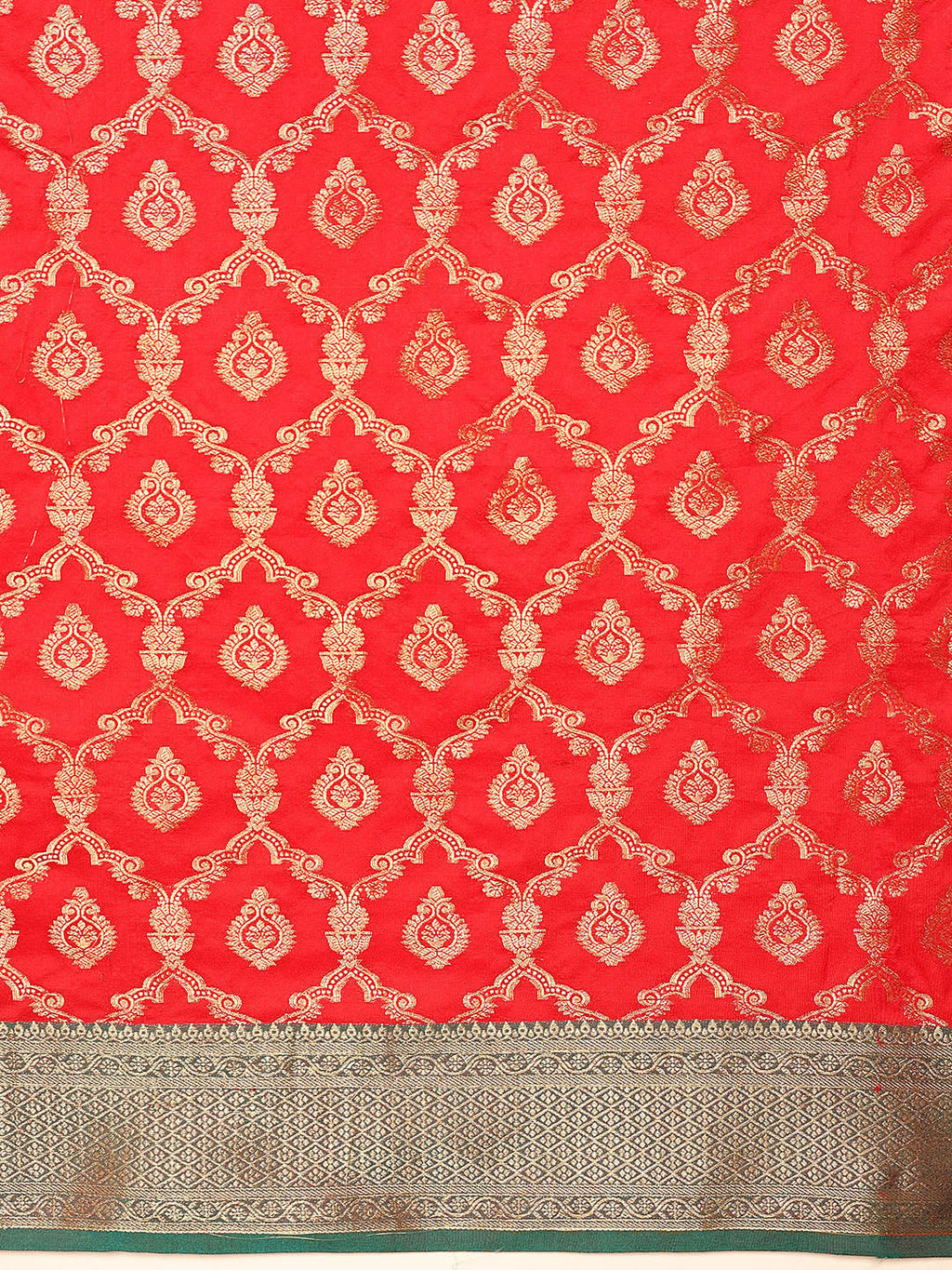Hiral Fashion Red Banarasi Silk Woven Design Saree | Grocsy