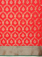 Hiral Fashion Red Banarasi Silk Woven Design Saree | Grocsy