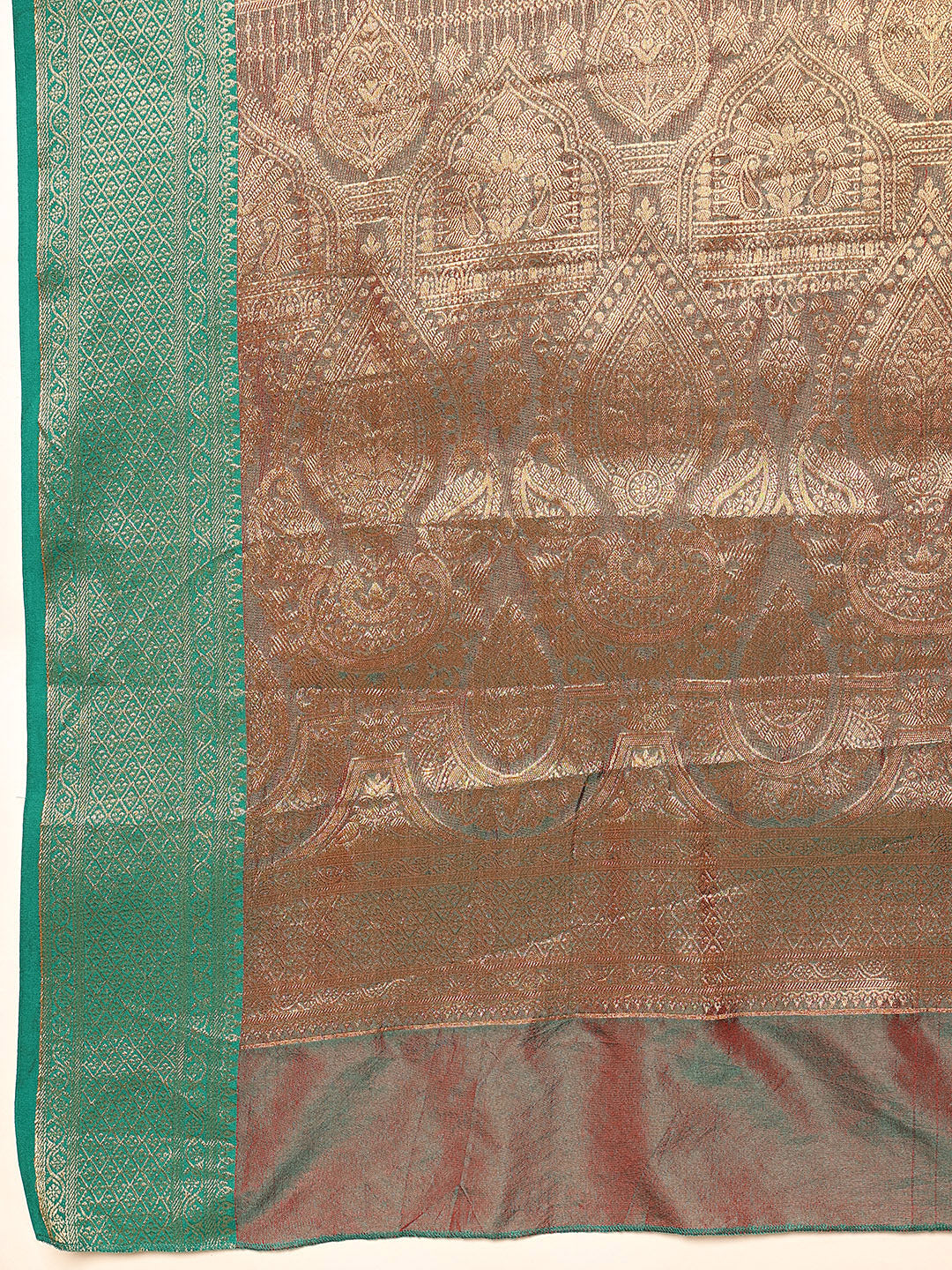 Hiral Fashion Red Banarasi Silk Woven Design Saree | Grocsy