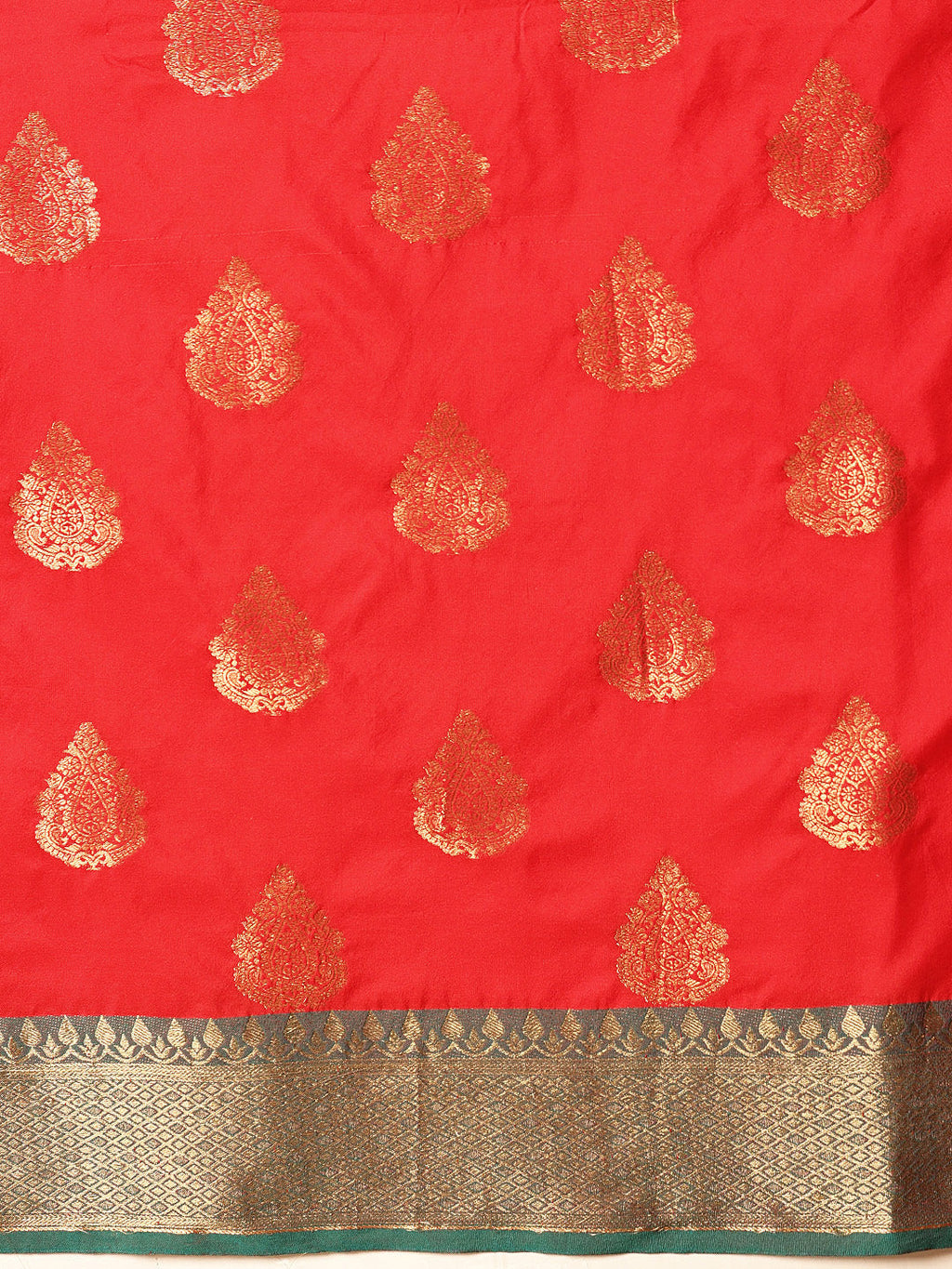 Hiral Fashion Red Banarasi Silk Woven Design Saree | Grocsy