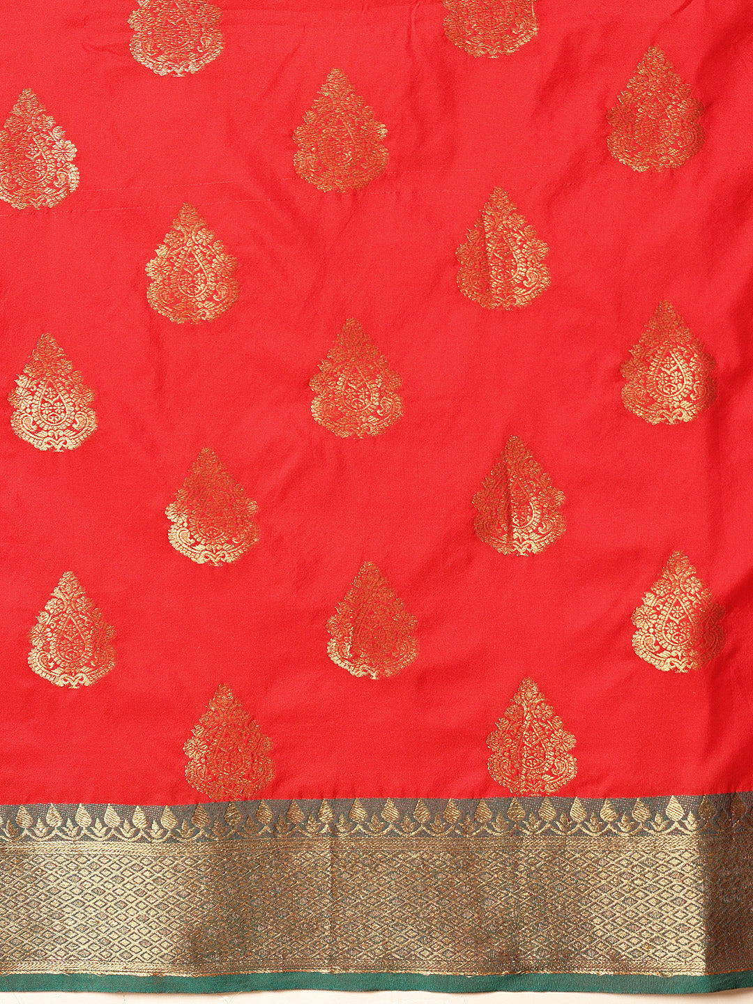 Hiral Fashion Red Banarasi Silk Woven Design Saree | Grocsy