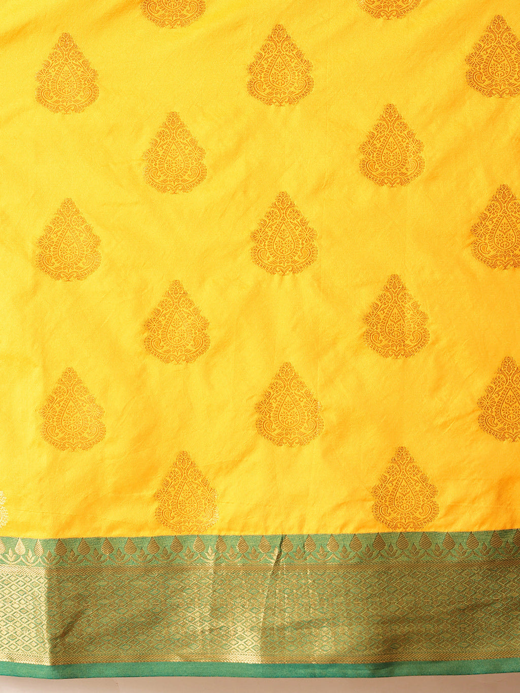 Hiral Fashion Yellow Banarasi Silk Woven Design Saree | Grocsy