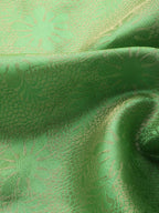 Green Tissue Silk Woven Zari Design Floral Saree with Unstitched Blouse - Hiral Fashion | Grocsy