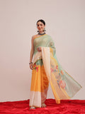 Hiral Fashion Yellow Chanderi Cotton Blend Fruits Digital Printed Saree | Grocsy