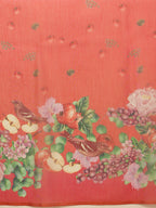 Hiral Fashion Red Chanderi Cotton Blend Fruits Digital Printed Saree | Grocsy
