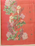 Hiral Fashion Red Chanderi Cotton Blend Fruits Digital Printed Saree | Grocsy