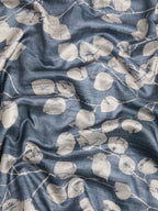Blue Silk Blend Digital Print Floral Saree with Unstitched Blouse - Hiral Fashion | Grocsy