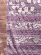 Lavender Silk Blend Digital Print Floral Saree with Unstitched Blouse - Hiral Fashion | Grocsy