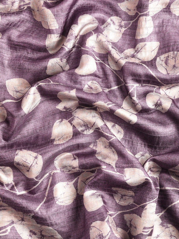 Lavender Silk Blend Digital Print Floral Saree with Unstitched Blouse - Hiral Fashion | Grocsy