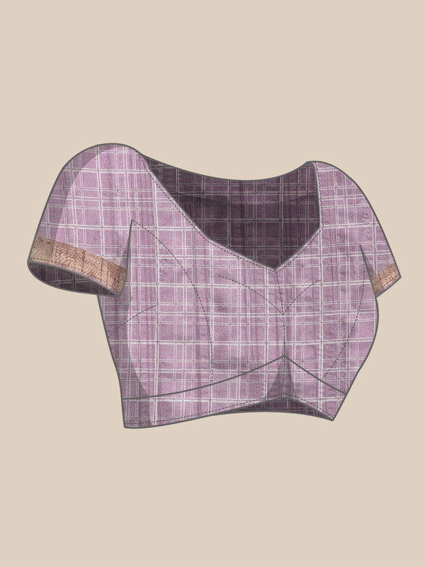 Lavender Silk Blend Digital Print Floral Saree with Unstitched Blouse - Hiral Fashion | Grocsy