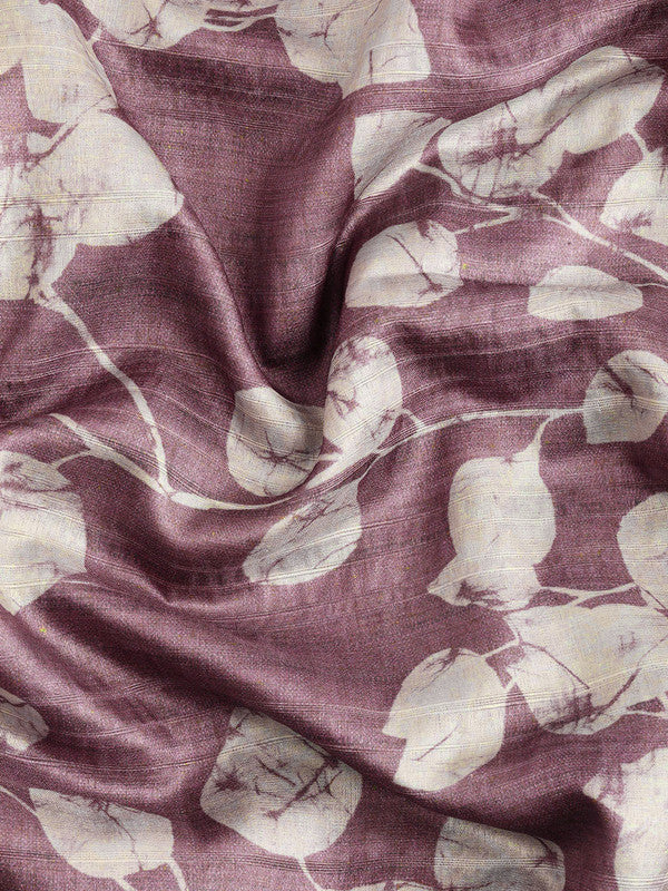 Purple Silk Blend Digital Print Floral Saree with Unstitched Blouse - Hiral Fashion | Grocsy