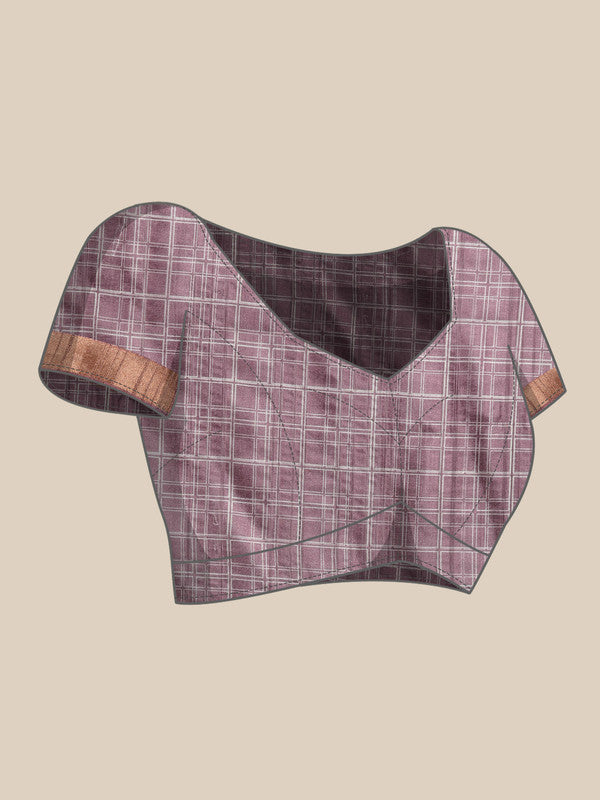 Purple Silk Blend Digital Print Floral Saree with Unstitched Blouse - Hiral Fashion | Grocsy