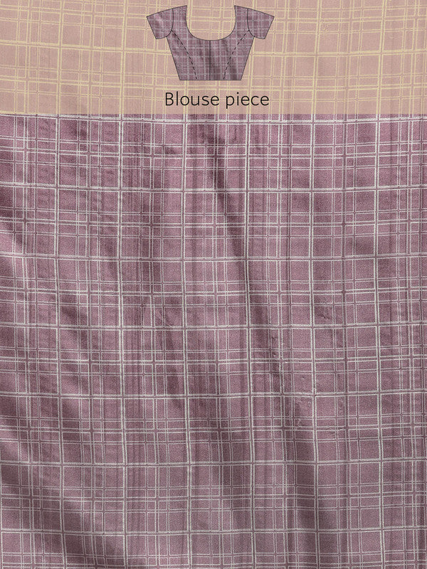 Purple Silk Blend Digital Print Floral Saree with Unstitched Blouse - Hiral Fashion | Grocsy