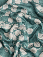 Turquoise Silk Blend Digital Print Floral Saree with Unstitched Blouse - Hiral Fashion | Grocsy