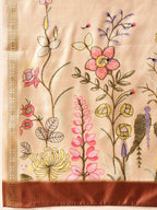 Hiral Fashion Beige Banarasi Art Silk Floral Digital Printed Saree | Grocsy