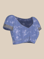 Lavender Tusser Silk Digital Print Floral Saree with Unstitched Blouse - Hiral Fashion | Grocsy