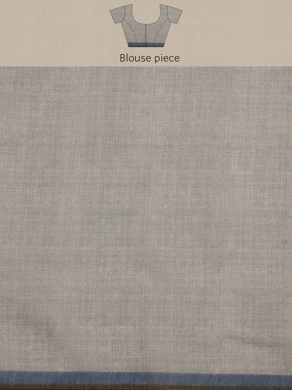 Gray Cotton Blend Digital Print Floral Saree with Unstitched Blouse - Hiral Fashion | Grocsy