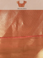 Beige Kanchipuram Silk Digital Print Abstract Saree with Unstitched Blouse - Hiral Fashion | Grocsy
